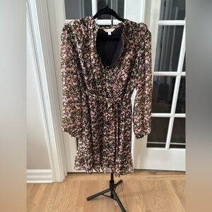 LC Lauren Conrad Floral Long Sleeve Dress - Pink and Black